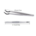 3 Pcs Tweezers 6Inch Straight Flat Tweezers & 6Inch Bent Tip Tweezers & 4.7Inch Pointed Tweezers. 