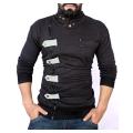 Black Side Zipper Loop Style Detachable Hood Mock FS-4584. 