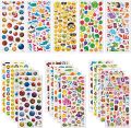 Pack of 6 Mini Puffy Stickers Sheets for Kids. 