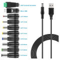 5V DC Power Cable-1 x USB to DC Power Cable
10 x Laptop Charger Adapter-Black. 
