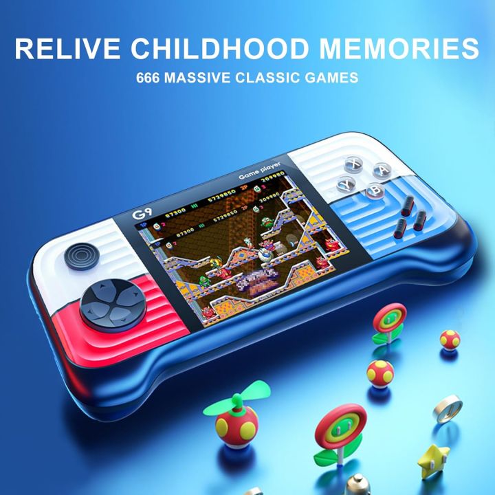 G9 Mini Handheld Game Player – Portable Retro Gaming Console with 3.5-Inch LCD Screen | 666 Free Classic 8-Bit Games for Kids, Teens & Adults | Handheld Console for Two Players | Portable Game Console with 666 Classic Games