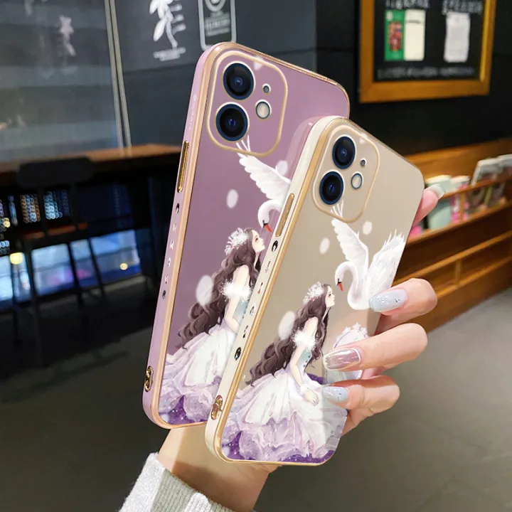 JIUMOO%20For%20OPPO%20A12%20Case%20Plating%20Side%20Edge%20Square%20New%20Design%20Clear%20Princess%20Girl%20Phone%20Cases%20Pattern%20Silicone%20Casing%20Full%20Back%20Cover%20Camera%20Protect%20Shockproof%20Softcase%20-%20Image%204