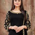 3Pc Patyala Shalwar Kameez For Women's/Girls SM-06 Black. 