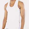 Pak-international White Mens Vest Sleeve-Less 100% Pure Cotton Banyan. 