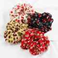【Heartbeat Girl Store】Cherry Print Design Hair Scrunchies Ponytail Holder for Girls Hair Ties Gum Hair Bands Chiffon Fabric Hair. 