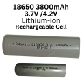 18650 3800mAh Rechargeable Cell Lithium-ion Battery 3.7V for Power Bank, LED Torch and more Gadgets. 