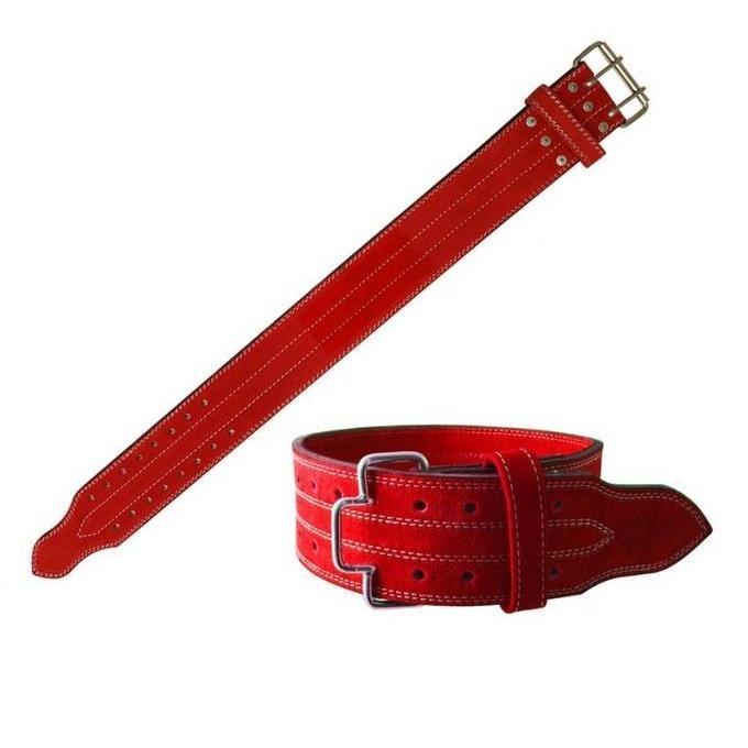 Red Leather 4 Inch Power Lifting Weight Belt