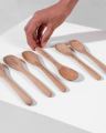 Techmanistan Set of 6 - Wooden Spoons For Eating Stirring Mixing Spice Spoon. 
