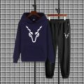 Markhor printed winter soft and comfortable recomended tracksuit for men kangroo hood + trouser. 