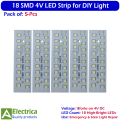 5Pcs 4V High Brightness LED Bar Light 18 SMD Strip for DIY Lantern, Emergency Light, Solar Projects & Small Battery Lamps | Energy Efficient & Long Life by Electrica. 