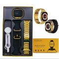 C 9 ultra 2 smartwatch Golden edition | 2 in1 straps | watch ultra 2 wire less charging | smart watch | golden colour. 