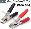 Heavy Duty Crocodile Clip, Alligator Clip Insulated Electrical Testing Circuit Large Clamps Red + Black. 