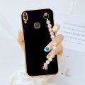 DEL for Vivo Y85 V9 Back Cover with 3D Colorful Wristband Chain Fashion Bracelet Shiny Plating Phone Case Soft Silicone Protective Cover. 