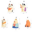 Home Decoration Exquisite Japanese Style Orange Bib Cat Decor. 