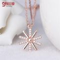 【IKE】Silver Sun Cross Flower Necklace Popular Female Descendants Sun Pendant with Chain Fashion Women Gold/Silver Plated Sunflowe. 