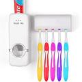Set of Toothpaste Dispenser & Brush Holder - White. 