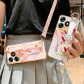 VRQR For xxx Back Cover Minimalist flowers Pattern Soft Cover With Strap LanyardVRQR Wrist Band Case For infinix Itel S23 Plus Back Cover Line Girl Pattern Soft Cover With Strap Lanyard itel A70 A665L. 