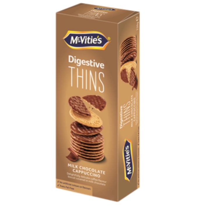 McVities Disgestive Thins Milk Chocolate Cappuccino Biscuits 150gm