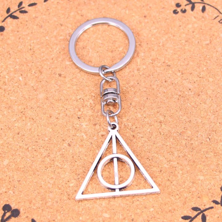 Fashion deathly hallows keychain Pendant Key Rings Shoulder Bag Purse Car Accessories for Women Girl Kids Gift