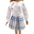 29cm Barbie Pleated Skirt Barbie Accessories Long Sleeve Sweater 1/6 Doll Clothes. 