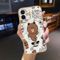 JIUMOO For OPPO A16K Case With Thin Side Edge Square New Design Phone Shockproof Cases Plating Pattern Fashion Tide Brand Bear Silicone Casing Full Cover Camera Protection Softcase. 