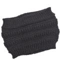 【HOT】 New Women Autumn Winter Ponytail Beanie Hat Solid Color Lady Stretch Knitted Crochet Beanies Hat Cap For Women. 