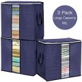 pack off 3-Storage Bags Organizers for Comforter, Blanket for Closet and Under bed Storage. 