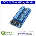 5V 16 Channel Relay Module Board Sheild with Optocouppler Isolation for Arduino by Electrica. 