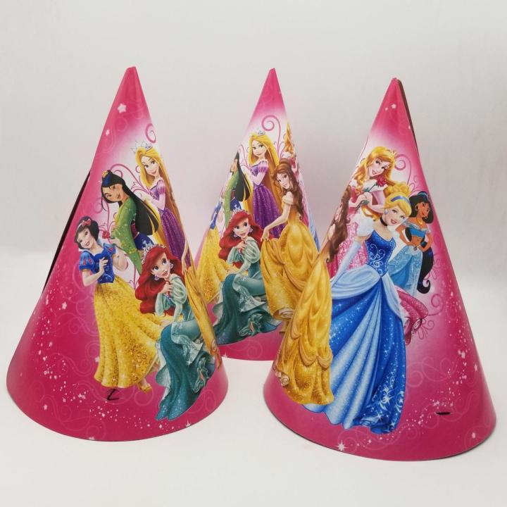 PRINCESS THEME BIRTHDAY PARTY CAPS - PACK OF 10 BIRTHDAY CAPS - PRINCESS CAPS