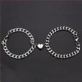 Magnet Heart Same Couple Bracelets- Stainless Steel Magnetic Bracelet for Girls. 