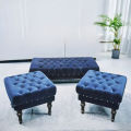 Sofa 4 Seater Puffy Sets  Blue Valvid & Custumize {{ Special Sale }}. 