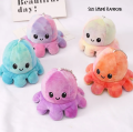 Reversible Octopus 2 in 1 Happy and Sad face Plush toy. 