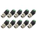 10Pcs Male Metal BNC Connector with DC Connector Plug Screw Terminal. 