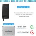 AC  12 Volt 5 Amp (60W 12V 5A) LCD Monitor, Computer DC AC Adapter Charger Power Supply Cord 60W for Benq Hp Acer CTX Megavision Planar Sony Princeton Slimage(UK Plug).. 
