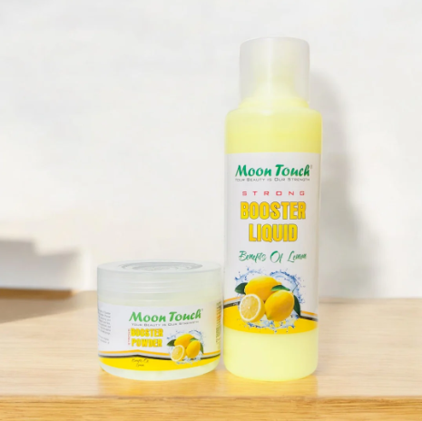 Booster Set Powder & Liquid for Skin Brightening – Instant Golden Glow | Moon Touch