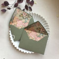 4pcs/pack Fresh Flowers and Earth Paper Retro Green Envelope 115mmX160mm Gift Envelopes Wedding Invitation Envelopes. 