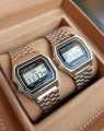 High Quality Vintage Silver Classic Digital  Cassio Wrist Watch For Couple. 