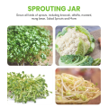 4 Pack Plastic Sprout Lids with Stainless Steel Screen for Mason Jars. 
