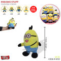 Minion Stuffed Toys, Minions Hanging Soft Plush Toy For Kids, Kid Lovely Stuff Gifts, Children Birthday Gift For Girls & Boys, Shaggy Teddy Pillow Rag Doll Cartoon Series Kevin Stuart & Bob Stuff Dolls Cartoons Character Sleep Pillows Childrens Play Bhalo. 