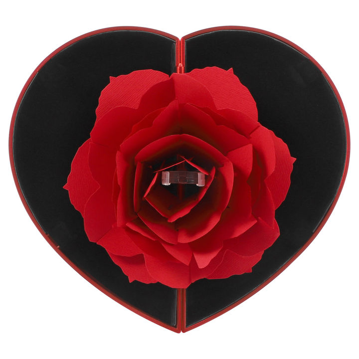 Rose Flower Rotating Ring Box, Proposal Box,Jewelry Box(Without Ring)
