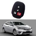 Toyota 4 Button PVC Silicon Key Cover - Black. 