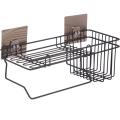 Wall Mounted Self Adhesive Shampoo Rack Bathroom Shelf Holder No Drilling Sticky Strong Magic Sticker Shower Caddy Shelves. 