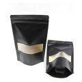 10x15 cm food Grade Black Almunium standup pouches with window  50pcs/Lot. 