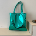 New Chic Large Handbag Women Shopping Shoulder Bag Simple PU Leather Totes Bags Shiny Casual Female Purse Girls Clutch Party Bag. 