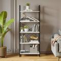 5 Tiers Bookshelf, Classically Modern White Bookshelf, Book Rack, Storage Rack Shelves in Living Room/Home/Office, Books Holder Organizer for Books/Movies, White. 