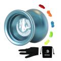 MAGICYOYO N12 Shark Honor Yoyo Unresponsive Professional Yoyo Aluminum Alloy Long Time Spinning Yoyo with Yoyo Strings,Blue. 