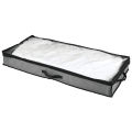 Non Woven 2Pcs Under Bed Storage Organizer Holder Bag for Clothing, Accessories, Boots Easy-View Top Panel, 2-Way Zippered Lid, Side Handles. 