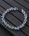 Luxury Silver Crystal Bracelet Rhinestone Charm Women Jewelry  - Party - Blue Cib01. 