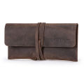 Retro Leather Roll Pencil Cases Leather Pen Bag Pouch Texture Student Adult Pencil Bags Office High School Supplies Stationery. 