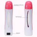 Pack of 3 Roll on Wax Heater Machine Portable Wax Warmer Electric Depilatory Roller Hair Remover Refill with Srips & Wax Refil. 